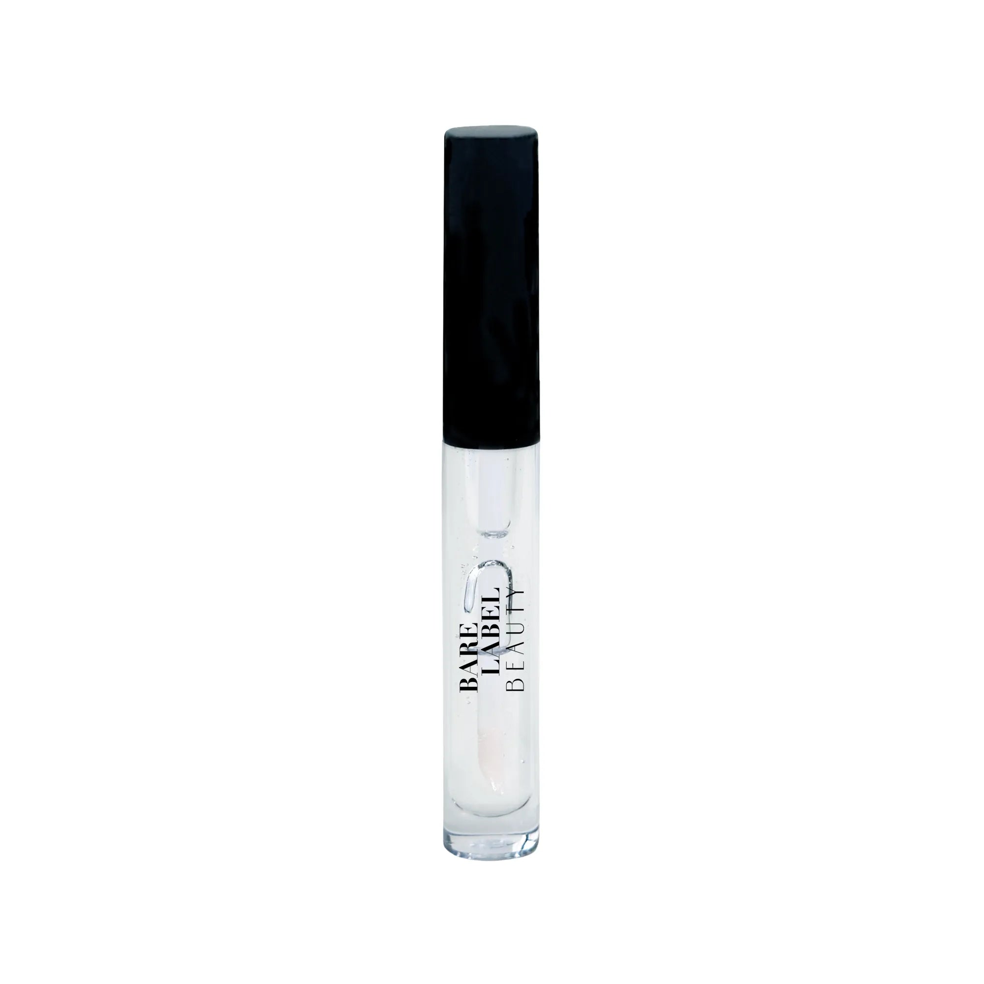 Shiny plumping lip gloss with light tint and glossy finish
