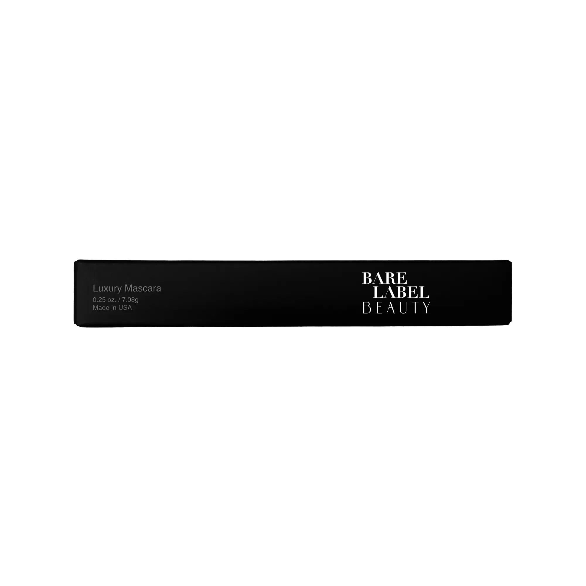 Black mascara packaging with sleek minimalist design
