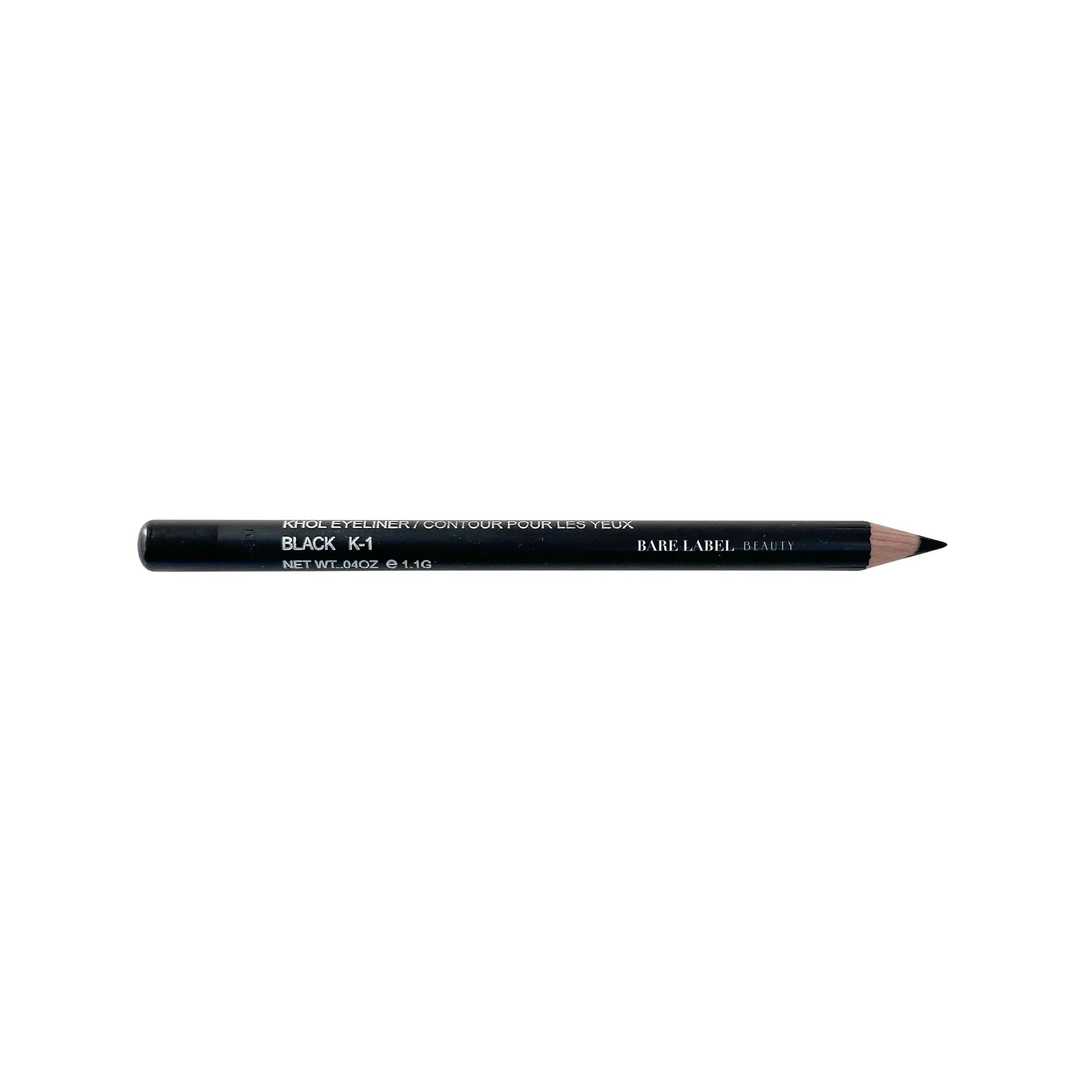 Black kohl eyeliner pencil in use on closed eyelid