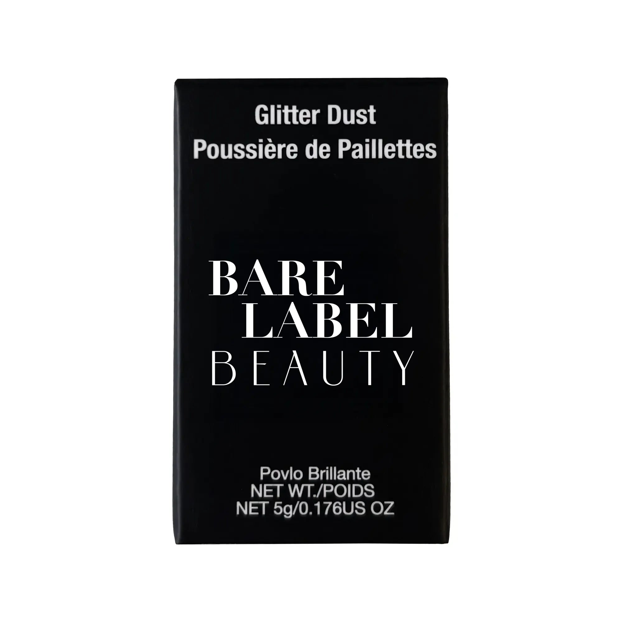 Packaging for aquamarine glitter dust product