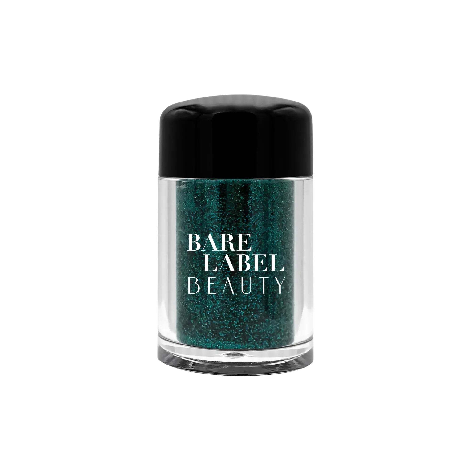 Aquamarine glitter dust sparkling on skin