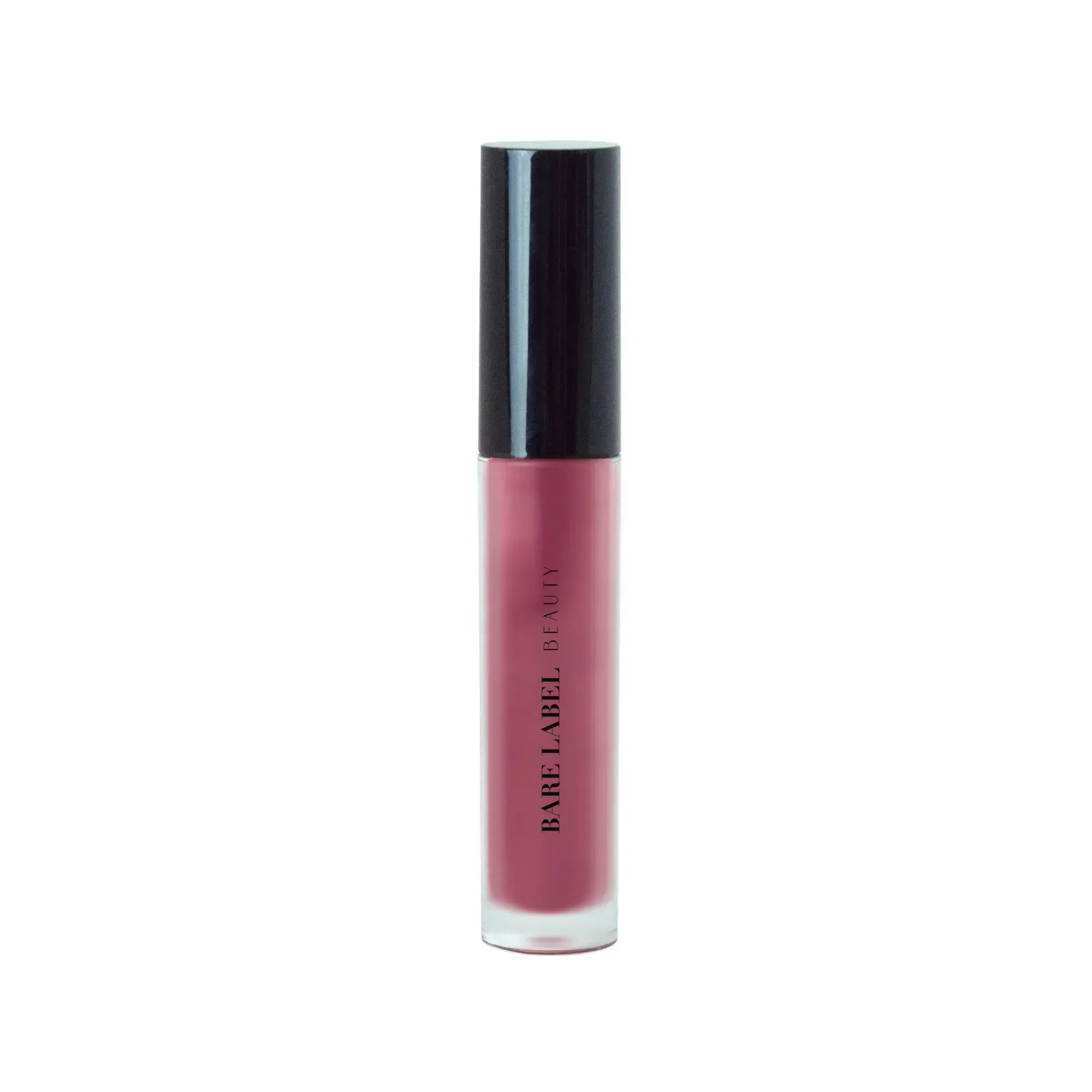 Lavender liquid lip gloss with shimmery finish on lips