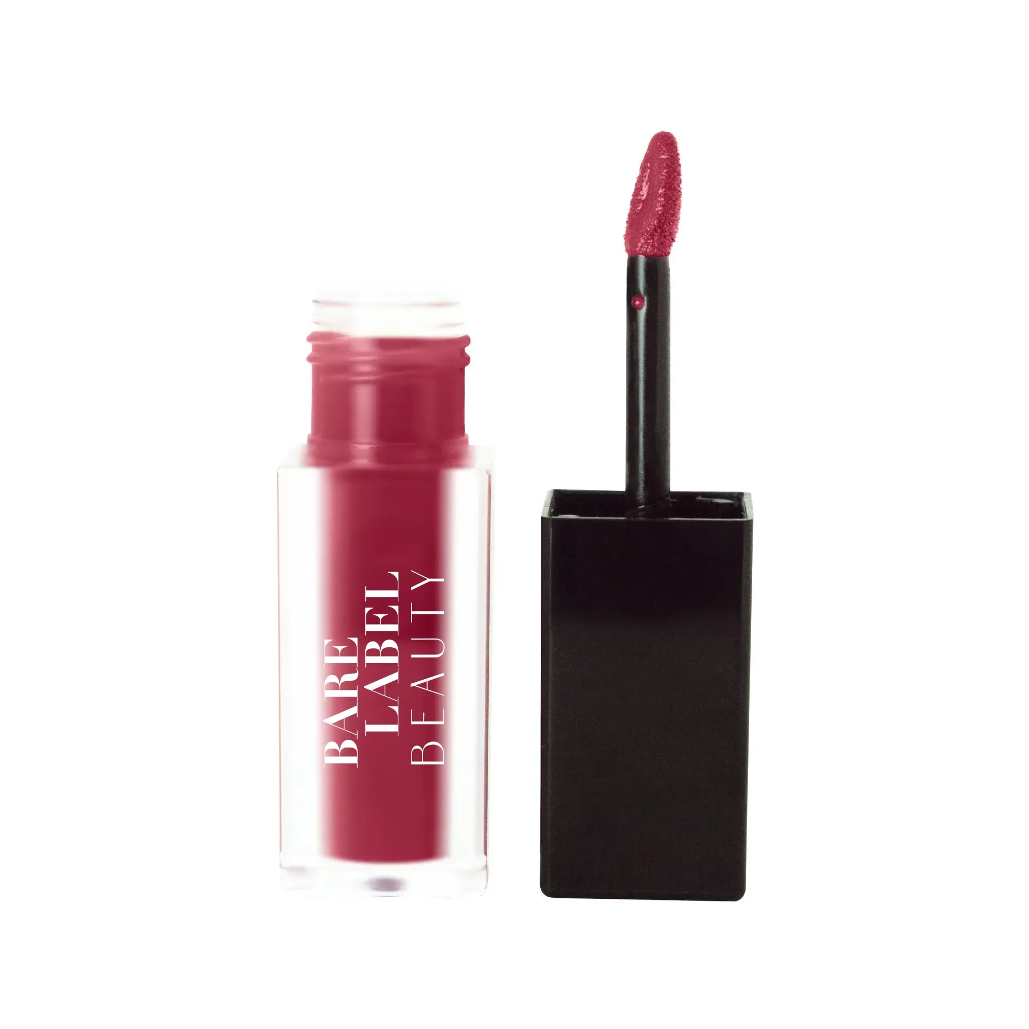 Matte lip stain in deep burgundy shade with precision applicator