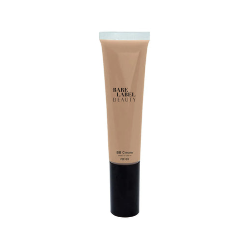 Tan BB cream in bottle with natural skin-toned finish