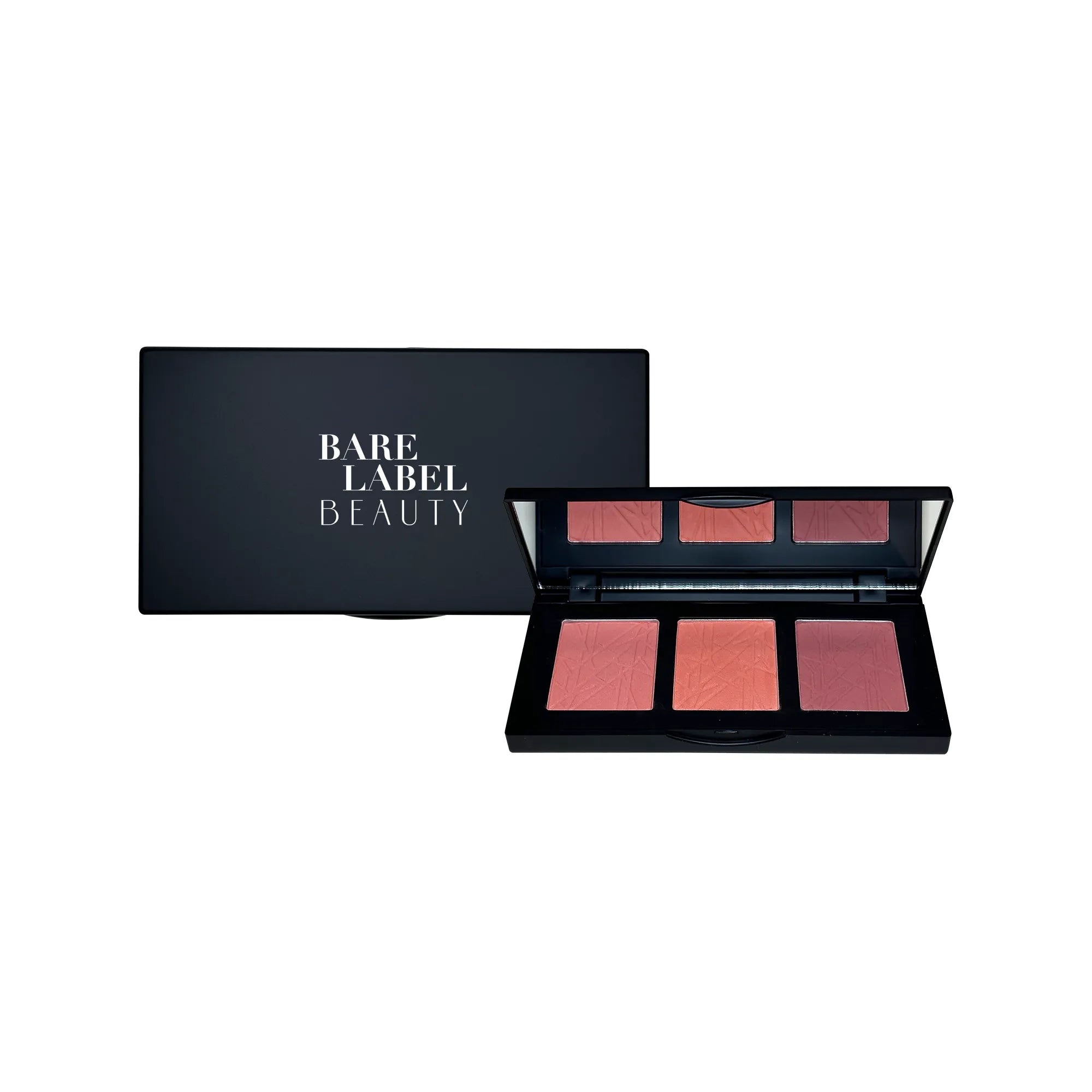 Bare Label Beauty blush palette with three silky powder shades
