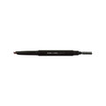 Brown dual-tip eyebrow pencil with angled and spooly ends for precise brow application