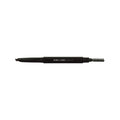 Black dual-tip eyebrow pencil with angled and spooly ends for precise brow shaping
