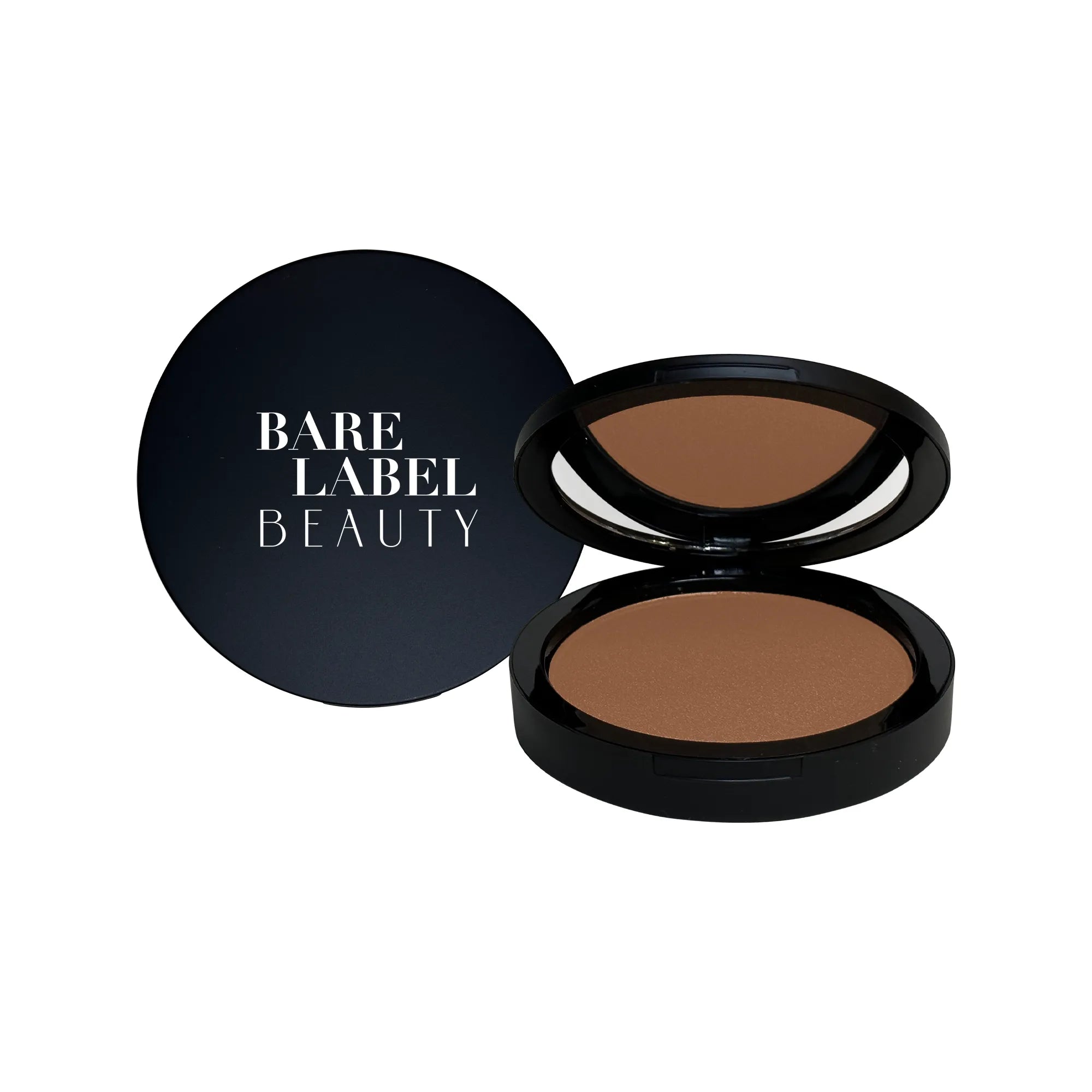 Caramel bronzer in silky powder form with warm red-brown tones