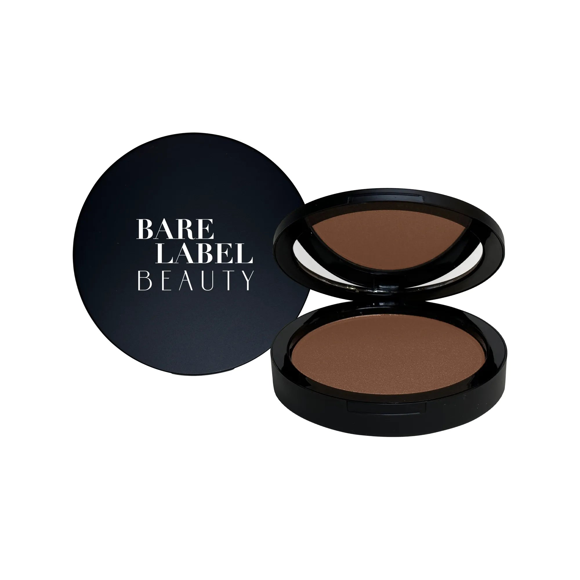 Pecan-toned bronzer in silky powder form for natural contouring