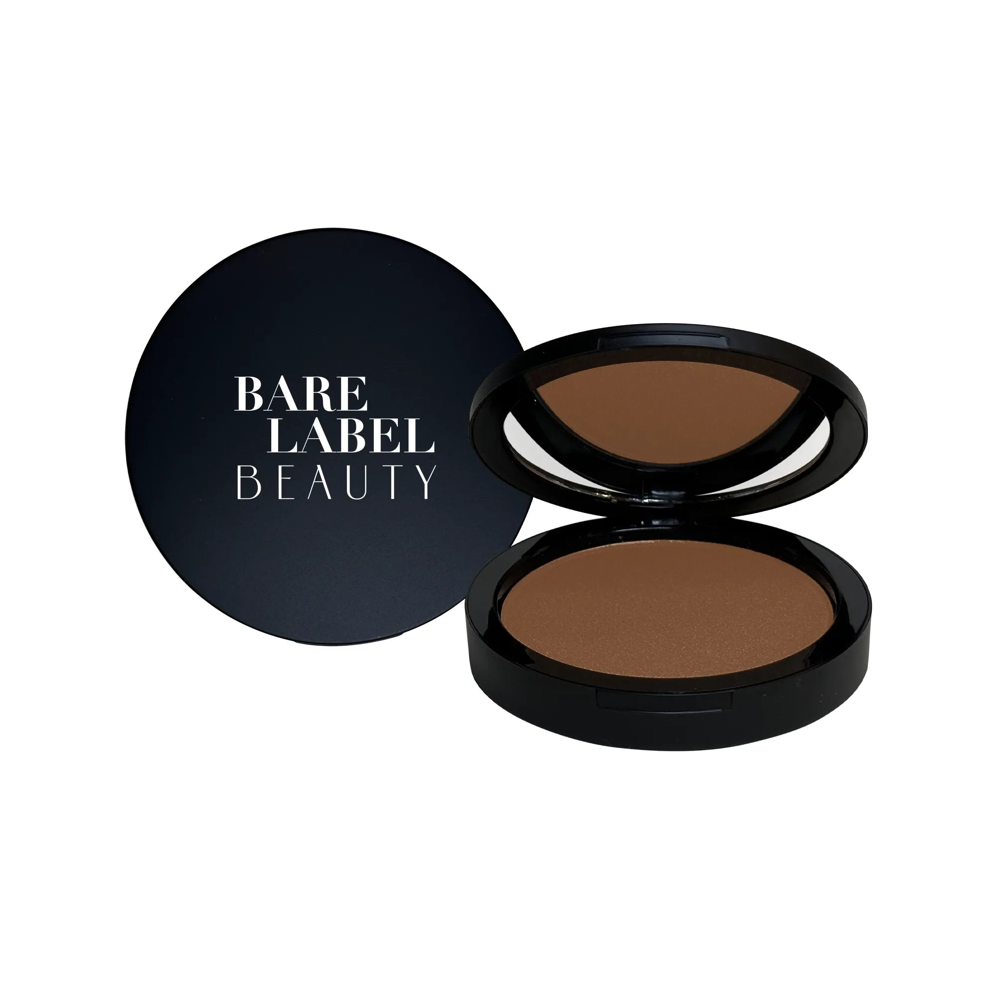 Mocha-toned bronzer in compact powder form with smooth texture