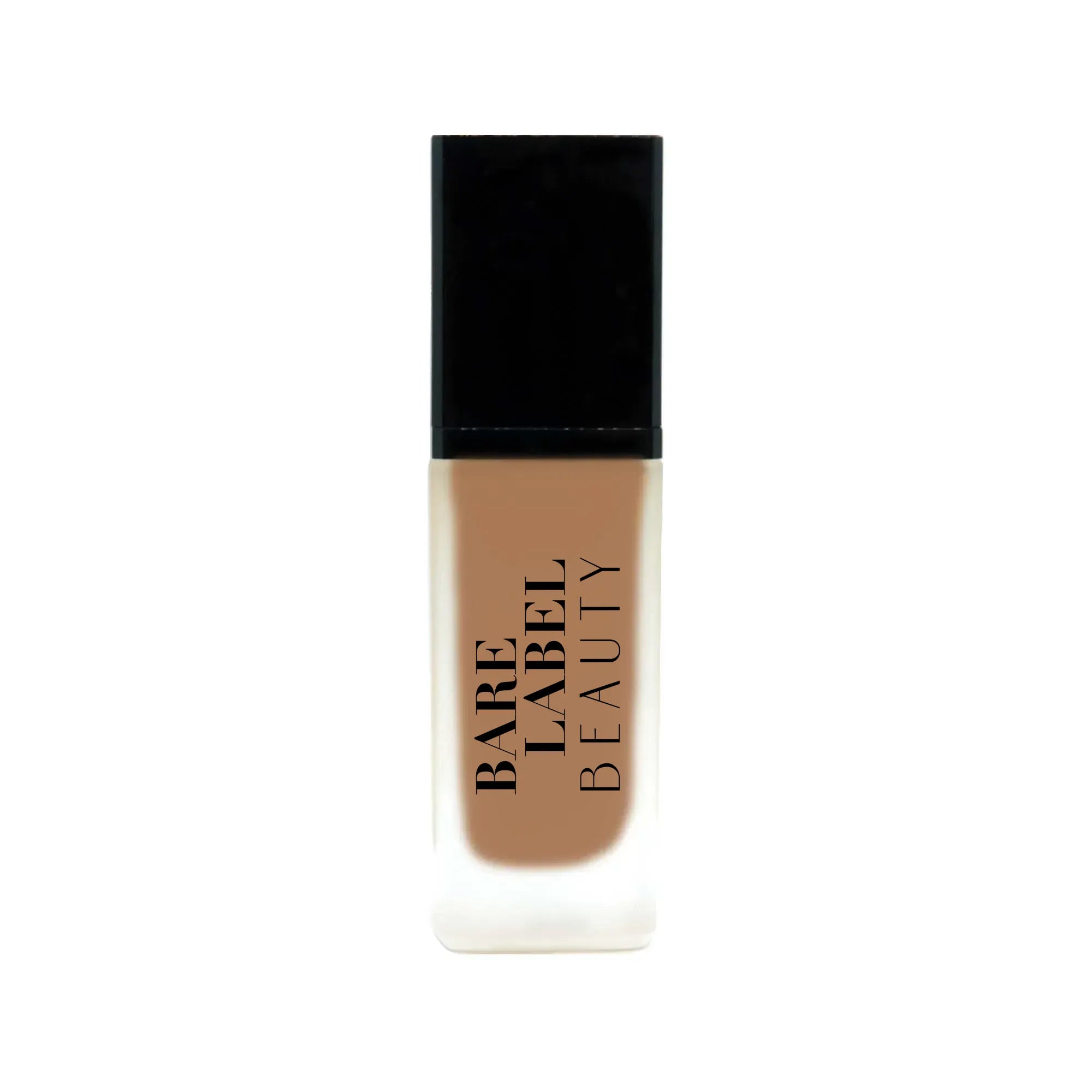 Rich caramel foundation in recyclable packaging with natural glow finish