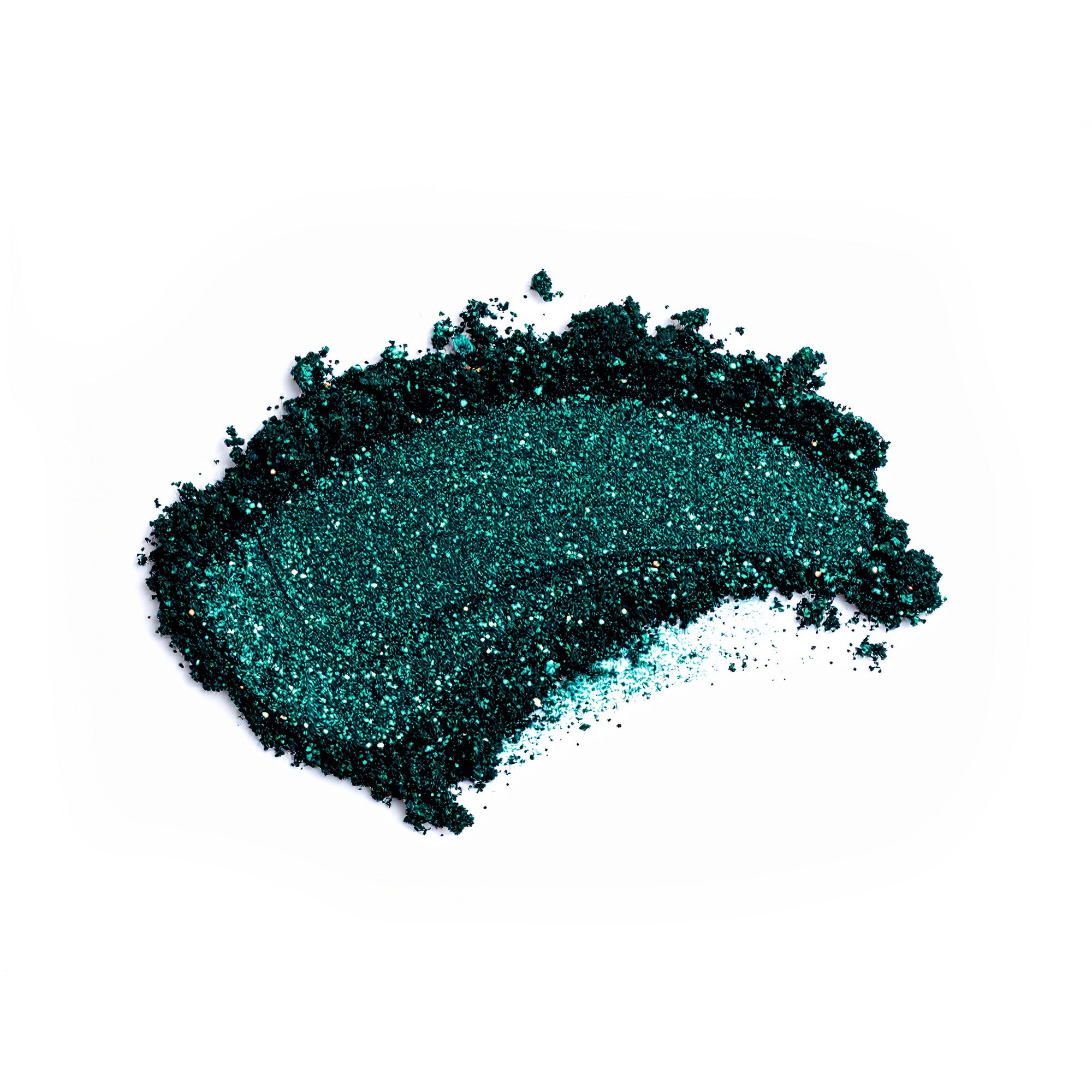 Close-up of shimmering aquamarine glitter particles