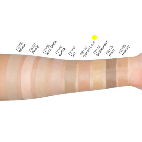 Sienna BB cream swatch on skin showing medium coverage