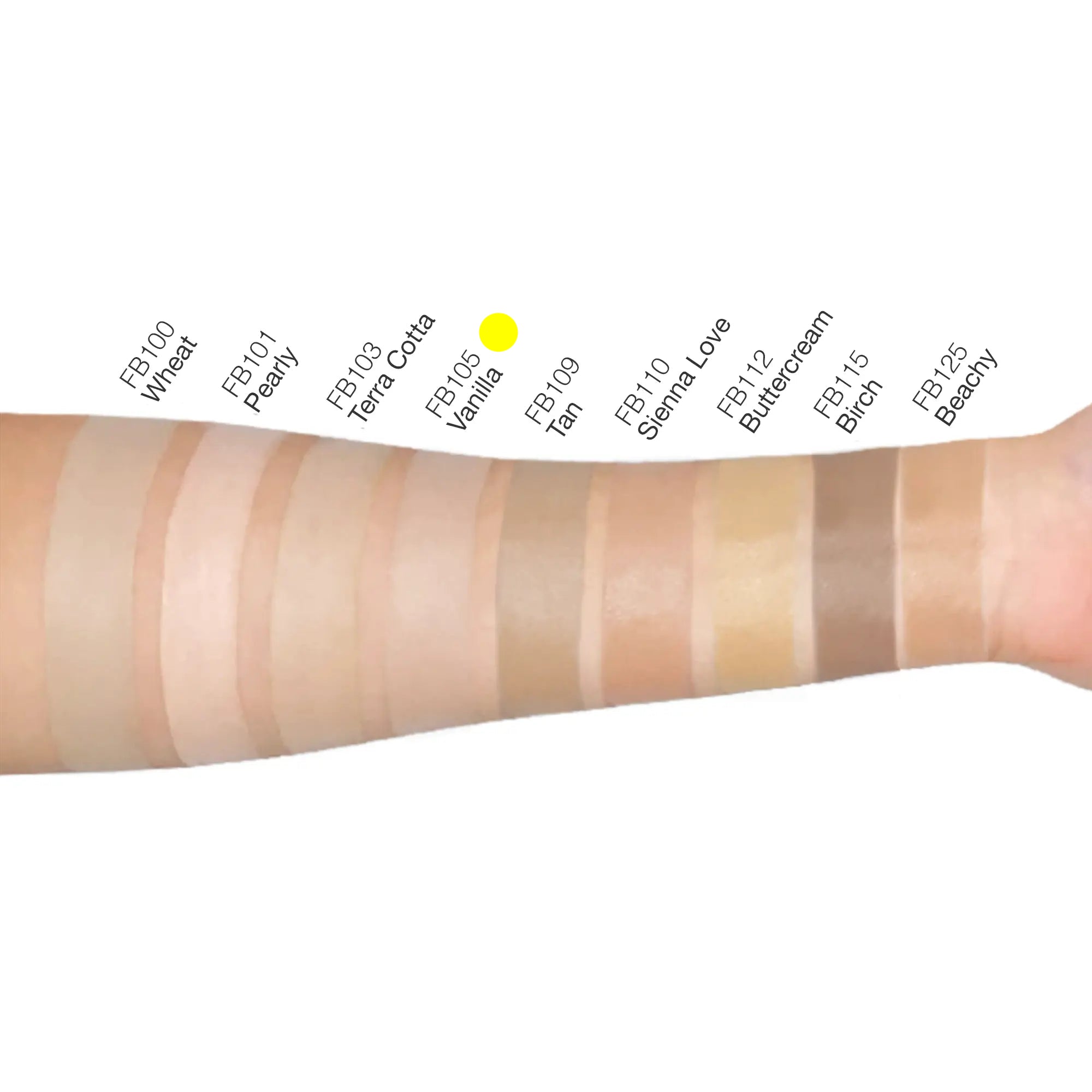 Vanilla BB cream lightly applied as skin-toned foundation on arm
