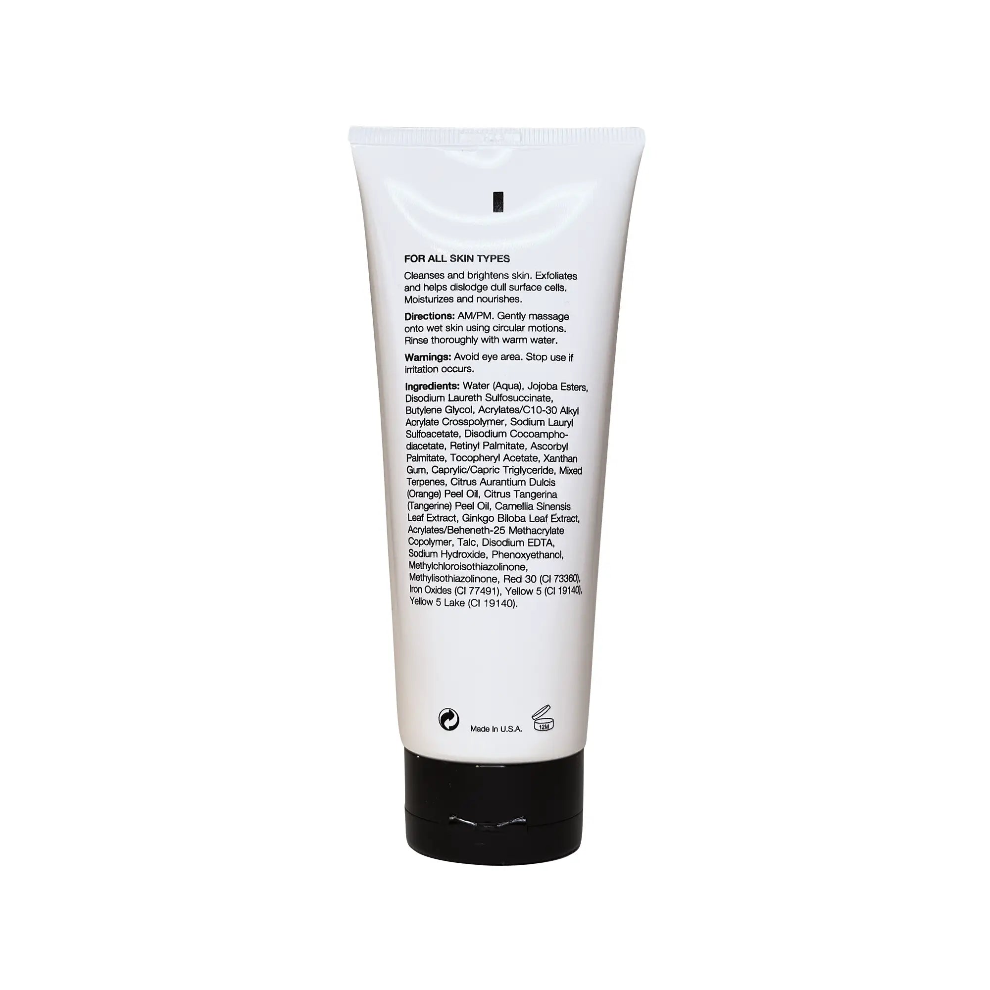 White background view of Vitamin C cleanser bottle with clear gel texture