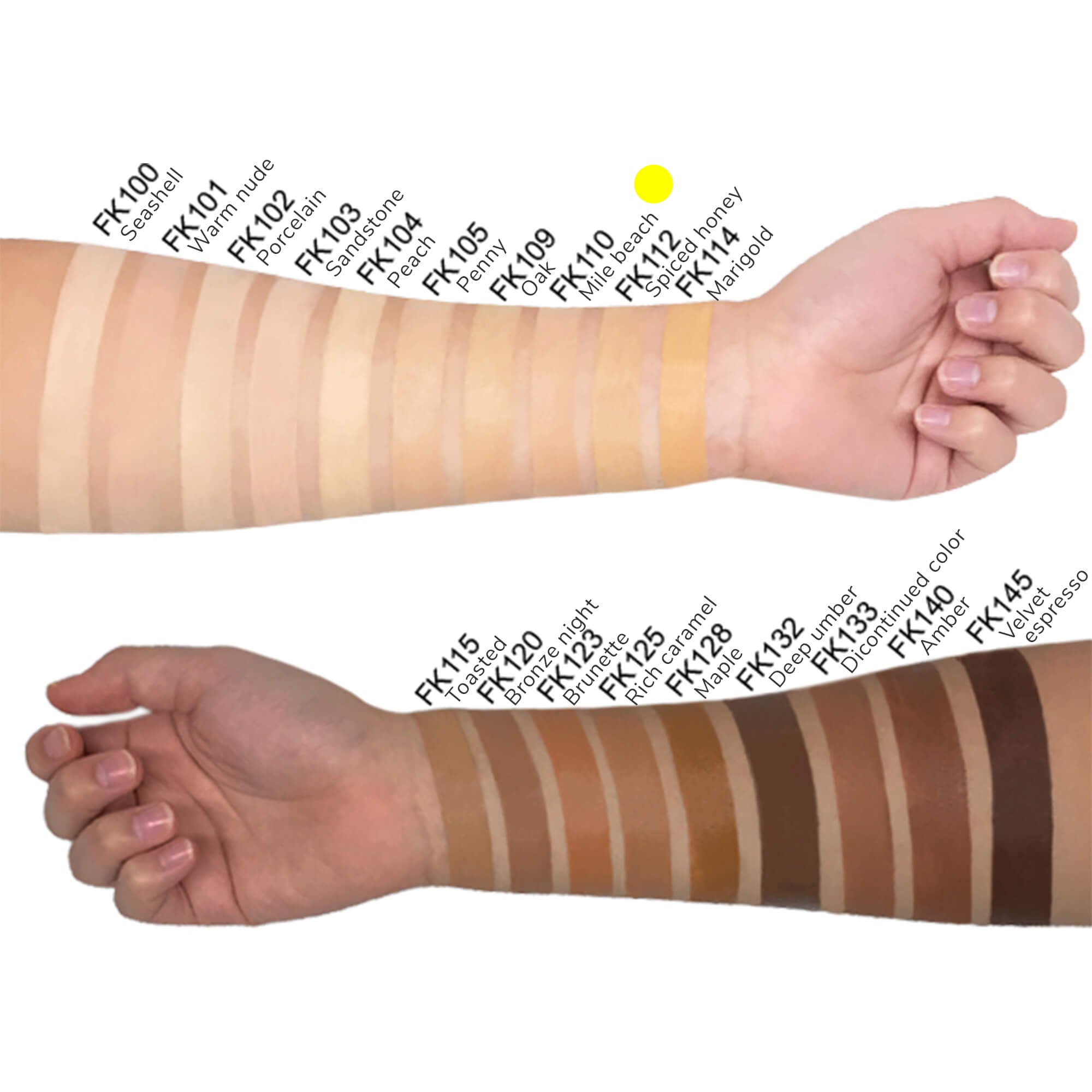 Swatch of medium to full coverage foundation showcasing even-toned application